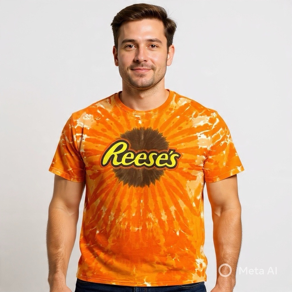 Reeses Tie Dye Graphic Tee Orange 2XL